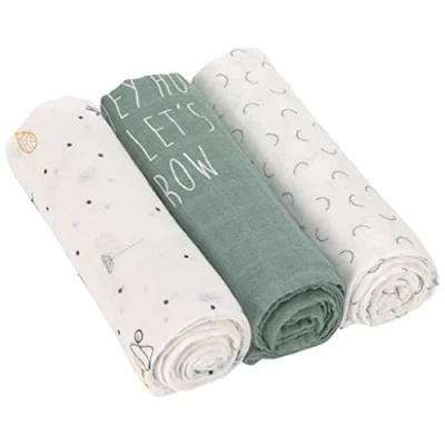 Afbeelding van Lässig Hydrofiele luier swaddle doek 3 stuks Garden Explorer Boys 80 x cm