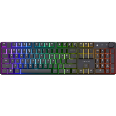 Afbeelding van Trust GXT 868 Torix Draadloos Mechanisch gaming toetsenbord Full RGB White Switches Qwerty US Zwart