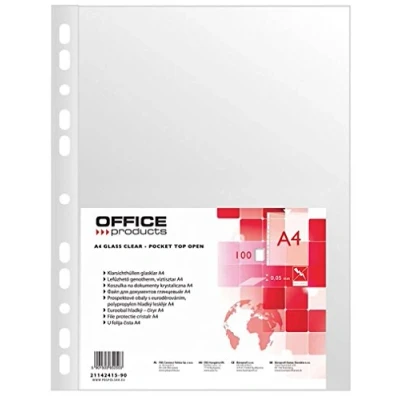 Afbeelding van OFFICER PRODUCTS Koszulka na documenty Office A4 krystaliczna 100 stuks