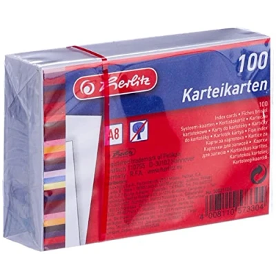 Afbeelding van herlitz Systeemkaarten A8, blanco, wit, 100 stuks