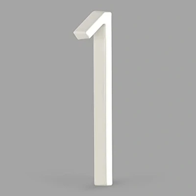 Afbeelding van HASWARE Zwevend huisnummerbord 5 inch (12 cm) moderne deurnummers verkeersbord adreshuisnummers, zwart metaal (Wit, 1)