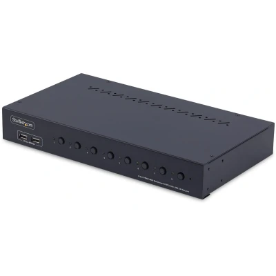 Afbeelding van StarTech.com 8 Port HDMI KVM Switch w/1U Rack Mount Kit, 4K 60Hz schakelaar x port(s) 1 lokale gebruiker desktop TAA Compliant
