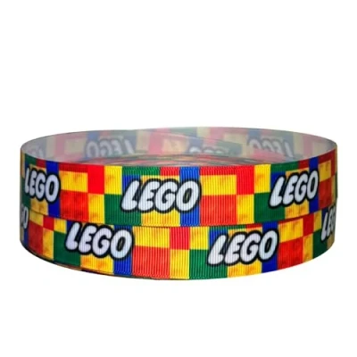 Afbeelding van LEGO Kleurrijke bouwsteenband, 2 m x 22 mm breed, voor verjaardagstaartdecoratie, decoratie ideeën geschenkverpakkingen, strikken of cadeauverpakkingen, doosjes en knutselen