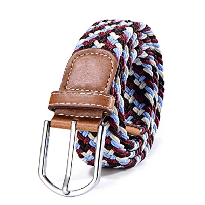 Afbeelding van Riem van rekbare stof, gevlochten, elastisch, voor dames en heren, lengte 100 cm tot 120 cm, Meerkleurig