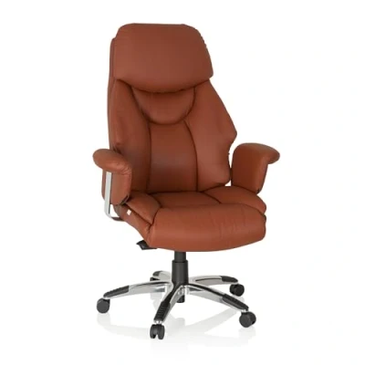 Afbeelding van hjh OFFICE Prado Leder Luxe directiestoel Bruin