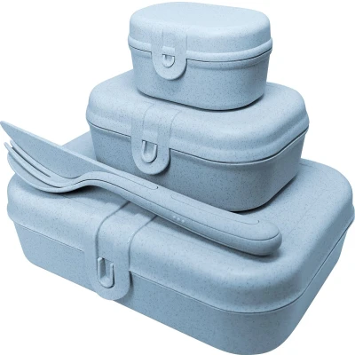 Afbeelding van Koziol PASCAL READY Lunchdoosset Blauw Kunststof