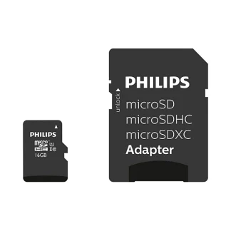 Afbeelding van Philips FM16MP45B Micro SDHC kaart 16GB incl. adapter Class 10 UHS I U1