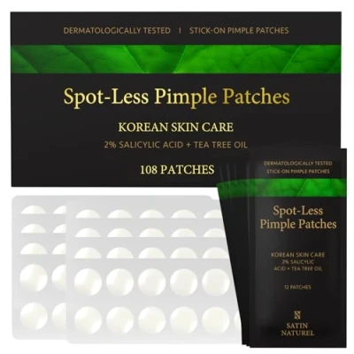 Afbeelding van Pimple Patches 108 stuks onzichtbare puistjes met 2% salicylzuur en tea tree olie dag nacht, Koreaanse huidverzorgingspleister tegen acne,
