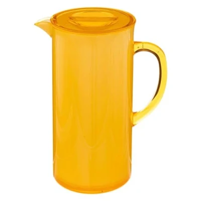 Afbeelding van Sapkan/schenkkan karaf met deksel 1950 ml geel Formaat: 18 x 10,5 25 cm Materiaal: kunststof