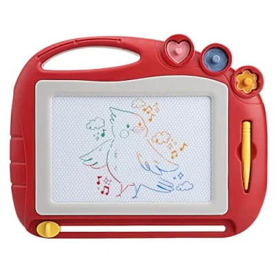 Afbeelding van Hisdricus Magnetisch tekenbord voor kinderen vanaf 2, 3, 4, 5, 6 jaar, met magneetpen en 3 postzegels, ideaal als verjaardagscadeau