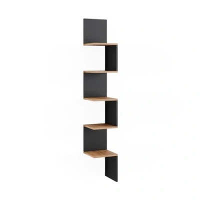 Afbeelding van Vicco Paolo Hoekplank 28 x 175.4 cm met 5 compartimenten Antraciet