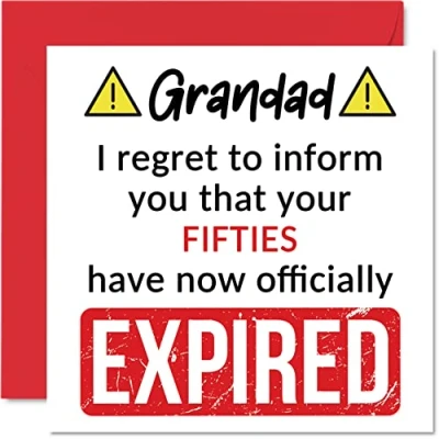 Afbeelding van Grappige verjaardagskaart voor opa Your Fifties Have geëxtrudeerd grootvader opa, kleinkind, 145 mm x