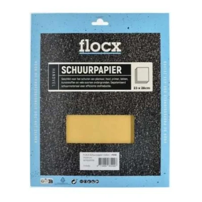 Afbeelding van Flocx Schuurpapier Vellen 23 x 28cm 3stuks P180 3st middel Schildersbenodigdheden