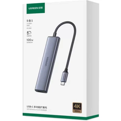 Afbeelding van Ugreen CM478 USB C do HDMI, A 3.0, 2x 2.0, PD
