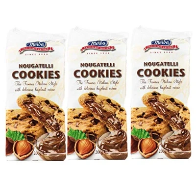 Afbeelding van Merba Nougatelli 3 x koekjes, chocolade, hazelnootvoer, 200 g
