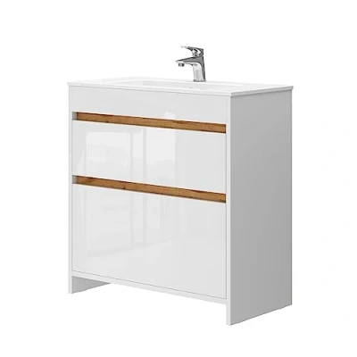 Afbeelding van Vicco Badkamermeubelset Detmold, Wit, 2 delen, onderkast 80 cm