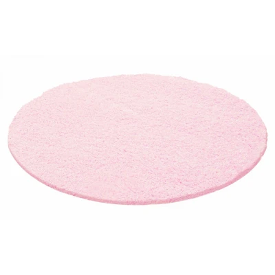 Afbeelding van Basic Shaggy vloerkleed Roze Hoogpolig 160 cm rond