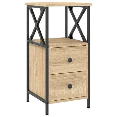 Afbeelding van vidaXL Nachtkastje 34x35,5x70 cm bewerkt hout sonoma eikenkleurig