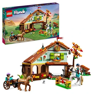 Afbeelding van LEGO Friends Autumn School speelgoed met paarden, koets en rijaccessoires voor boerderijliefhebbers, cadeau jongens, meisjes kinderen vanaf 7 jaar 41745