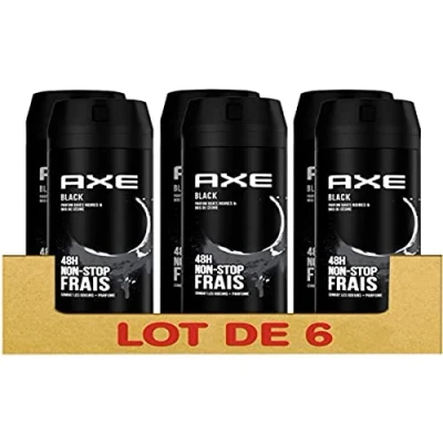 Afbeelding van AXE Deodorant Spray Black, 48 uur non stop fris, zwarte bessen en cederhout geur (6 x 200 ml)