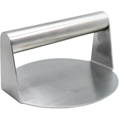 Afbeelding van NERTHUS FIH 1481 roestvrijstalen grillpers, diameter 14 cm, ideaal voor hamburgers, vlees en grillen
