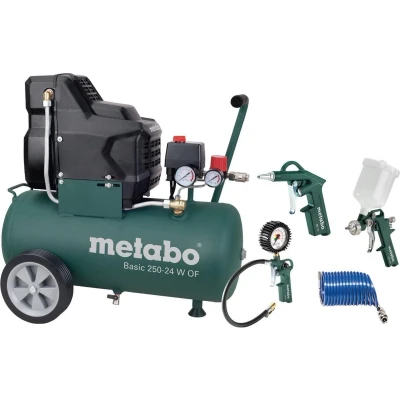 Afbeelding van Metabo Basic 250 24 W OF Compressor + LPZ 4 toebehorenset 690865000