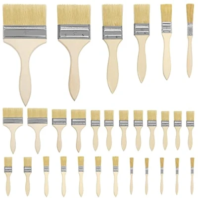 Afbeelding van Kurtzy 30 Pak Herbruikbare Verfkwasten 6 Maten 1,3 10 cm Borstelkoppen Voor Rommelige Werkjes als Chip Verven, Siliconen, Gesso, Stainen, Vernissen en Lijmen