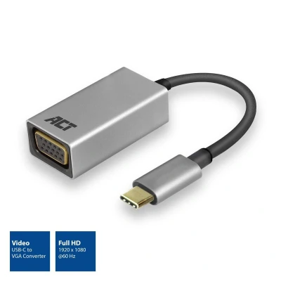 Afbeelding van USB C naar VGA adapter ACT 0.15 meter (Full HD)