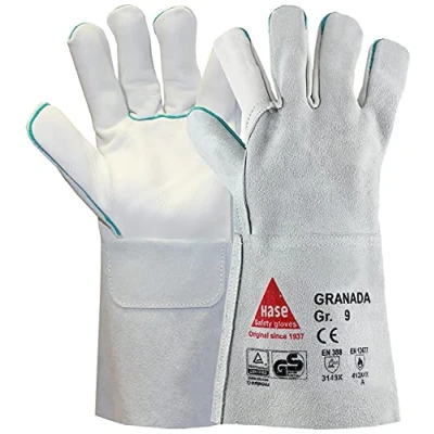 Afbeelding van hasesafety Hase Granada lichte lashandschoenen van generfd rundleer, TÜV GS getest, grijs, maat 10