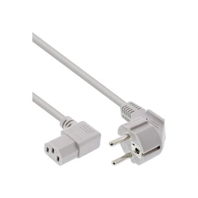 Image de InLine Câble d&#039;alimentation alimentation (M) pour connecteur IEC 1.8 m à 90 gris