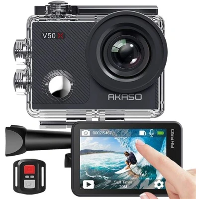 Image de Caméra Sport 4K AKASO V50X Action Sportive Ultra Full HD Stabilisateur avec Télécommande Écran Tactile 30fps