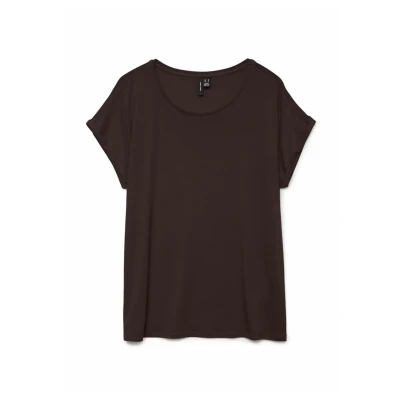 Afbeelding van Vero Moda Vmava Plain Tshirt basic, Dames, Maat: XL, Chocolate torte