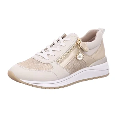 Afbeelding van Remonte Sneakers laag pebble/muschel/lightgold/perlcreme/perle, Dames, Maat: 40, Pebble/muschel/lightgold/perlcreme/perle Hoogwaardig imitatieleer