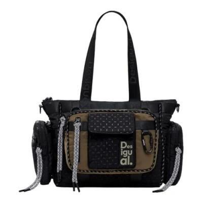Afbeelding van Desigual Nylon dameshandtas, zwart.