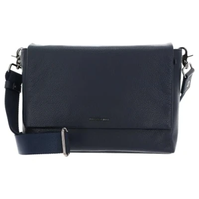 Afbeelding van MANDARINA DUCK Leren Schoudertas Mellow Leather Messenger Dress Blue Blauw