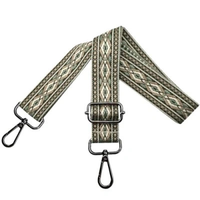 Afbeelding van Verstelbare schouderriem voor damestassen, verwisselbare tassenriem, breedte 3,8 cm, met zwarte karabijnhaak, schoudertas, legergroen, N42