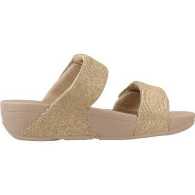 Afbeelding van FitFlop Lulu Adjustable Shimmerlux Slides BEIGE Maat 36