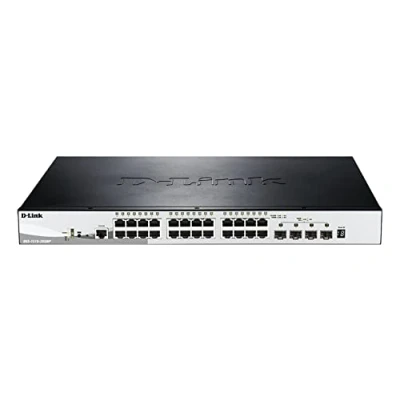 Image de D Link DGS 1510 28XMP Commutateur C3 intelligent 24 x 10/100/1000 (PoE+) + 4 10 Gigabit SFP+ de bureau, Montable sur rack PoE+ (370 W)