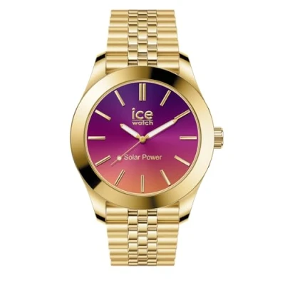Afbeelding van ICE Watch steel Gold night pink Small SOLAR 3H 023792