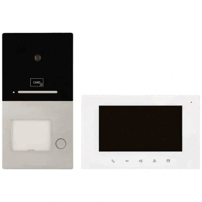 Afbeelding van HHG Villa AP set 1 RL Complete voor Video deurintercom Aluminium (geborsteld), Wit