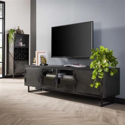 Afbeelding van Hoyz TV meubel 180cm Rift Metal Gun