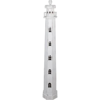 Afbeelding van Clayre &amp; Eef Vloerlamp Vuurtoren 23x23x140 cm Wit Hout