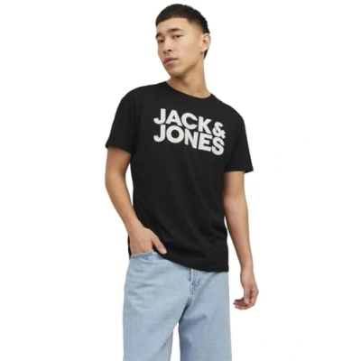Afbeelding van Jack &amp; Jones Jjecorp LOGO Oneck NOOS Tshirt print, Heren, Maat: XS, Black