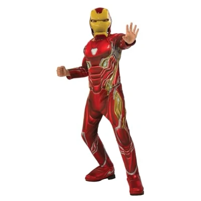 Afbeelding van Rubies Iron Man Kostuum Jongen Rood, Goud Maat 128 Carnavalskleding Verkleedkleding