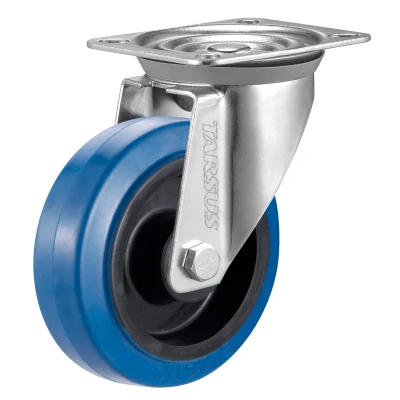 Afbeelding van Zwenkwiel 160 mm rubber blauw TARSUS