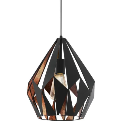 Afbeelding van Eglo Hanglamp Carlton 1 Zwart/koper Koper