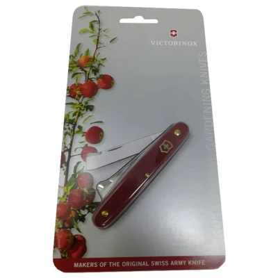 Afbeelding van Victorinox Okuliermesser combi voor tuinwerkzaamheden (2 functies, rechte spoel, spoelgaten) 12 cm, rood
