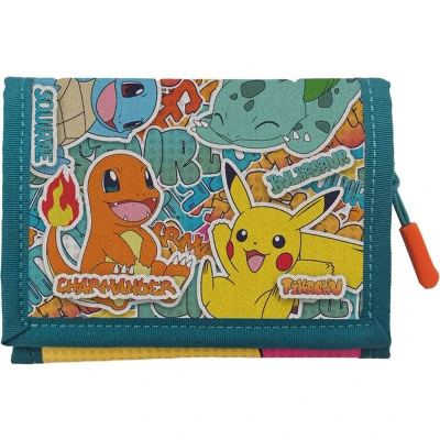 Afbeelding van Pokémon Portemonnee Pikachu Klittenband Charmander Squirtle Bulbasaur