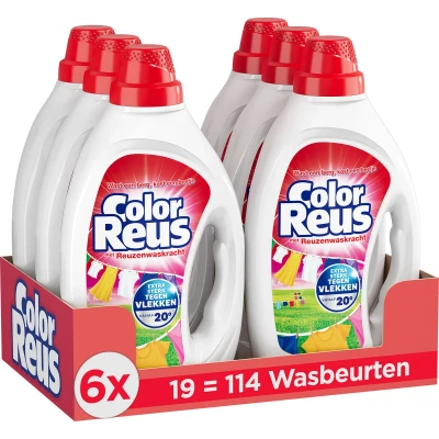 Afbeelding van 6x Witte Reus Wasmiddel Color Gel 19 Wasbeurten 855 ml