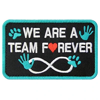 Afbeelding van Service Dog We Are A Team Forever geborduurde patch met harnas en haak